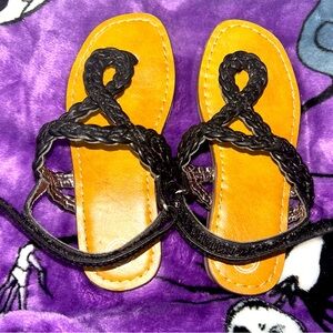 Wonder Nation Toddler Girls size 10 Black Sandals